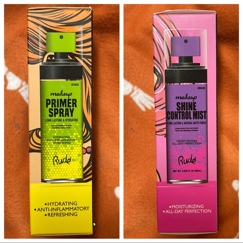 Rude makeup primer and shine control mist